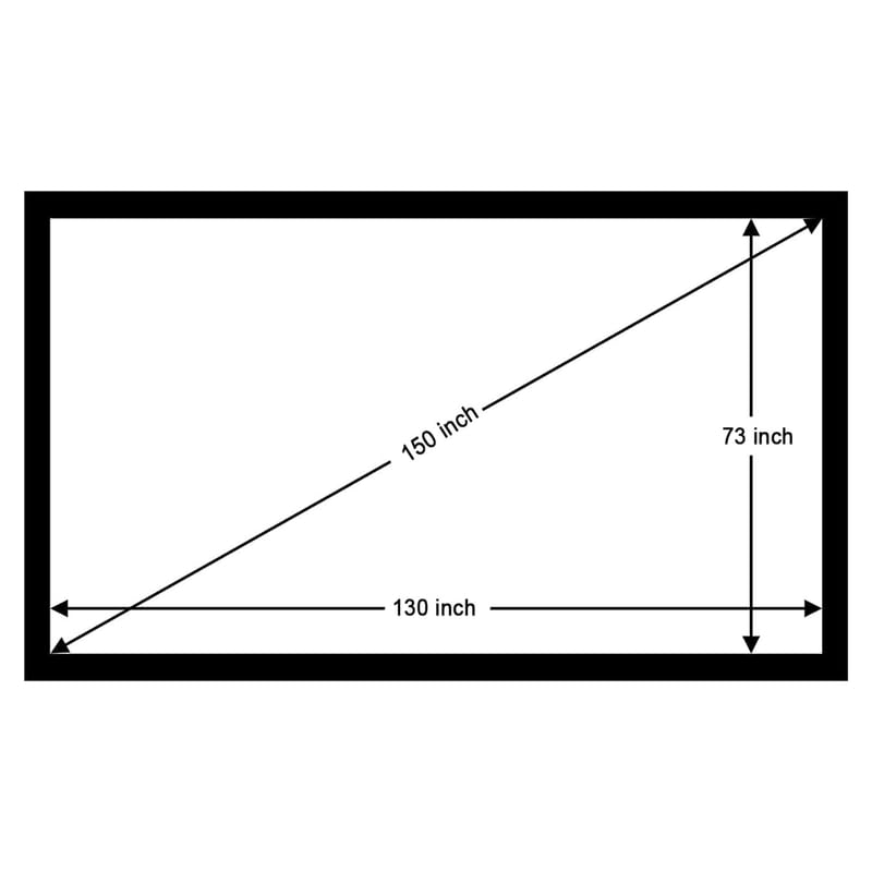 Image of BIG VUE 150 inch Fixed Frame Projector Screen High Contrast ALR Fabric, 16:9 Aspect Ratio, 4K UHD & Active 3D Ready, 160 Wide Viewing Angle Projection for Home Theatre, Office, Boardroom & Gaming