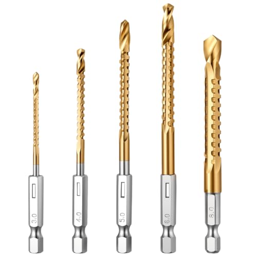 Alrhso 5 Pack Woodworking Hinge Cutter Tool Kit