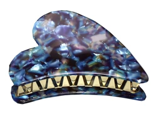 Grande pince à cheveux en forme de cœur Shag Wear bleu pour vos coiffures d'été