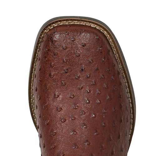 Image of IUV Cowboy Boots For Men Western Ostrich Wide Embroidered Pull On Boots | Durable & slip-resistant pull-on boots, Fashionable embroidered design, Vintage style for men, stylish for casual.