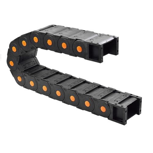 Qimoo 39.38 inch Plastic Drag Chain Cable Carrier, 1m Closed Type Wire Drag Chain Cable Carrier R125 45x75mm Cable Drag Chain for CNC Router Electronic Industrial Machine
