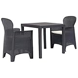 ★ Der Gartentisch und die Stühle sind zudem leicht zu montieren. Lieferumfang umfasst 1 Tisch, 2 Stühle und 2 Sitzkissen.