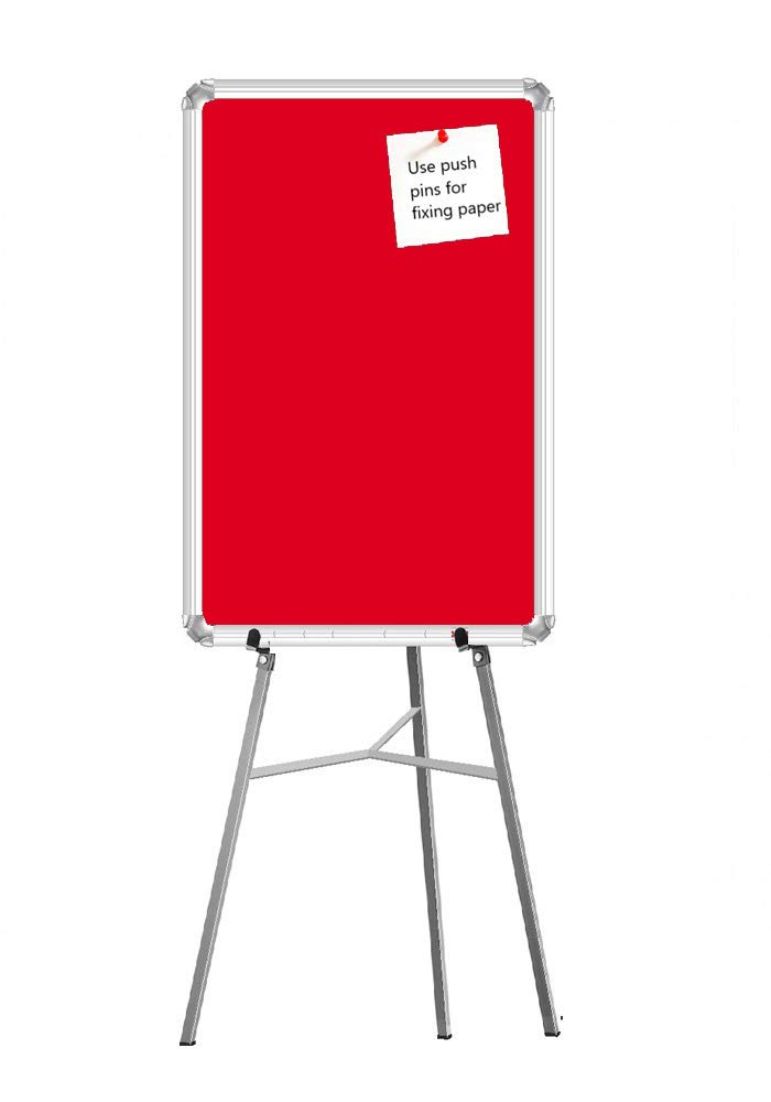 Nechams® Push Pins, Easel Stand Combo Pack with Notice Board/Bulletin Board/Pin up Board/softboard Red 2x3ft-picture-13