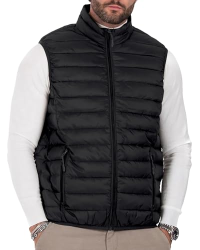Men's Puffer Vest Outerwear Winter Warm Sleeveless Jacket Zipper Quilted Puffy Vests Size M To 2XL2