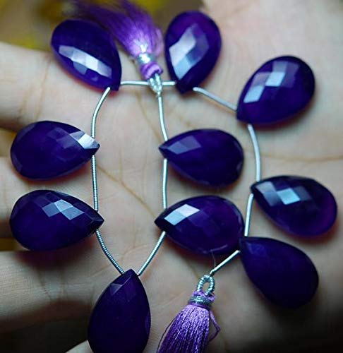 Chalcédoine violette AAA perles poires facettées haut de gamme pour bijoux