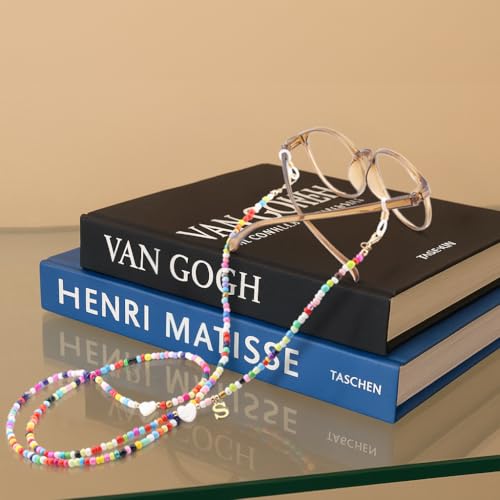 Chaîne de lunettes de soleil colorée initiale et cordon tendance pour lecture - 4