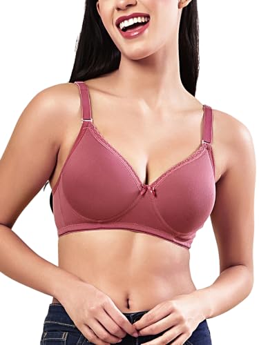Image of Women's Seamless Padded Non Wired Cotton Stretch Everyday Bra| Detachable Straps | Transparent Straps Included
