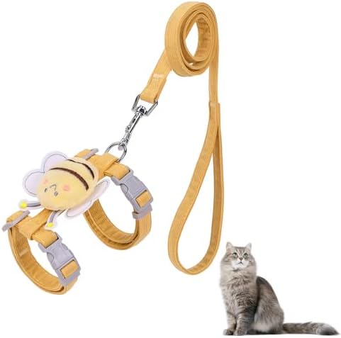 Cat Leash, Harness and Anti-Escape Leash, Adjustable Rabbit Vest with 1.2m Leash for Cats, Kittens, Rabbits and Outdoor Walks