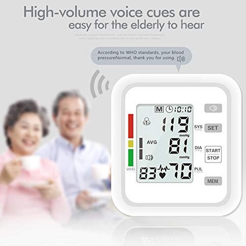 Sunbaca Esfigmomanômetro Eletrônico para Braço Superior Automático Inglês Esfigmomanômetro Doméstico