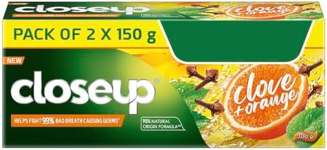 Closeup Clove & Orange Toothpaste | Helps Fight 99% Bad Breath causing germs - 300g