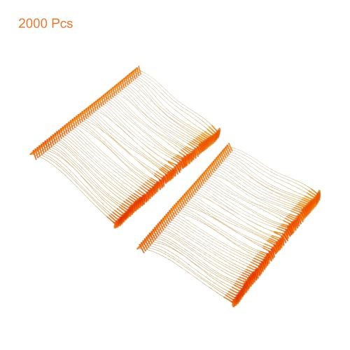 QUARKZMAN 2000 Stück Etikettierpistole Heftfäden Sicherheitsfäden, 75mm Standard für Etikettierpistolen, für Kleidung Etikettierung und Textil Karton Tag (Orange)