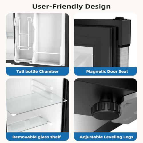 Image of Antarctic Star 3.2 Cu.Ft. Compact Refrigerator,Single Door Mini Fridge with Adjustable Thermostat,Low noise for Apartment,Dorm,Office,STEEL
