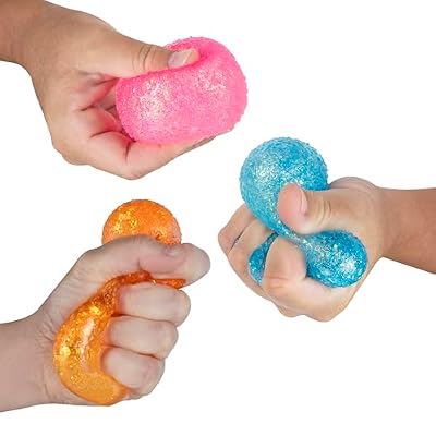 ORB Curiosities Sqweezy Gumdrops 3 Pack - Fun, Sparkling, Squishy, Stretchy, Slow Rising Sensory and Fidget Toys for Kids and Adults - Great Stress Relief Toys to Squeeze at Home, Desk, or Classroom