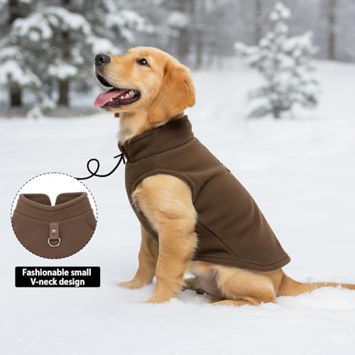 3 Stück Hundepullover aus Fleece für Kleine Hunde, Warme Hundejacke, Hundeweste mit Leinenbefestigung, Winter Hundemantel, Kaltwetter Hundebekleidung, Innen- und Außeneinsatz