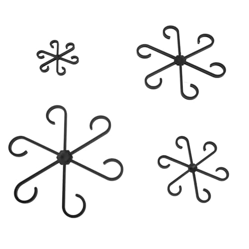 4 Pezzi Supporti per Stelo di Piante 5.8 cm 7.7 cm 11.7 cm 13.5 cm per per Rampicanti Pali per Gancio per a Traliccio per Negro plastica