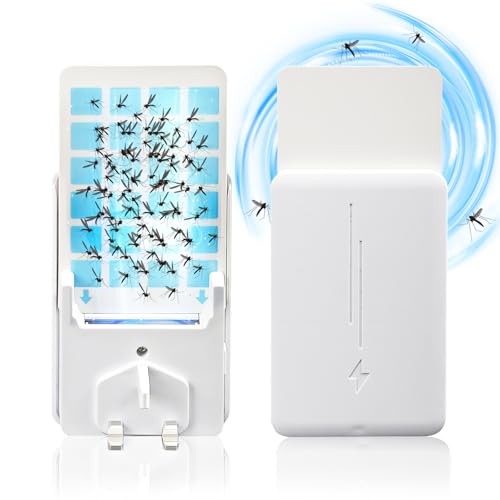 Yabound Flying Insect Trap for Indoor Use, Plug in Fly Trap Indoor with Night Light, Fly Catcher Trap with 5 Glue Cards, for Mosquito, Flies, Fruit Flies, Moths, Gnats, White