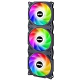 upHere 360mm All-in-One Auto RGB Computer Case Fan with 3-Pin Interface High Performance Cooling Low Noise for Enhanced PC Cooling Black,PF360CF3