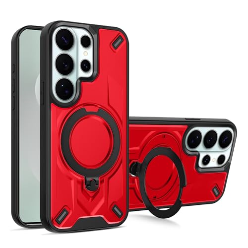 Coque antichoc Samsung S26 Ultra rouge - Anneau rotatif et dos mat