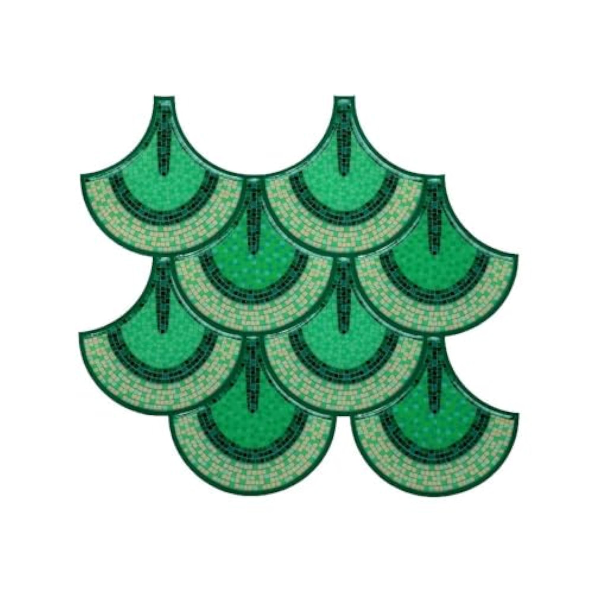 3D Green Fish Scale Shell Peel & Stick Tiles, Easy DIY Adhesive Backsplash