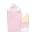 Spasilk 100% Cotton Hooded Terry Bath Towel with 4 Washcloths, Pink Butterfly