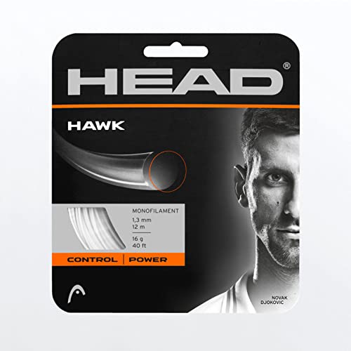 HEAD Hawk White Monofilament Tennis String, 17g / 1.25mm (8 Sets)