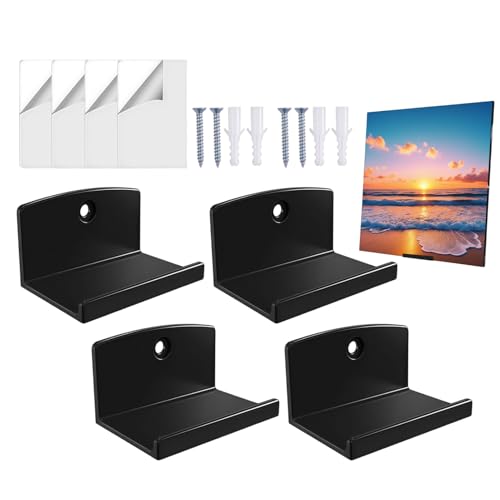Soporte de pared para discos de vinilo, soporte acrílico de 4 piezas, almacenamiento de discos de vinilo, para álbumes, coleccionables, sala de estar, habitación infantil