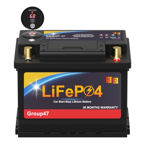 Lithium Car Battery Start and Stop, 12.8V 576WH LiFePO4 Automotive Battery For Car, Starter Battery Plus Deep Cycle Performance, 36 Months Warranty