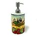 CERAMICHE D'ARTE PARRINI - Italian Ceramic Soap Dispenser with Rust Proof Stainless for Bathroom,Kitchen Hand Painted Pattern Tuscan Landscape Poppies Made in ITALY