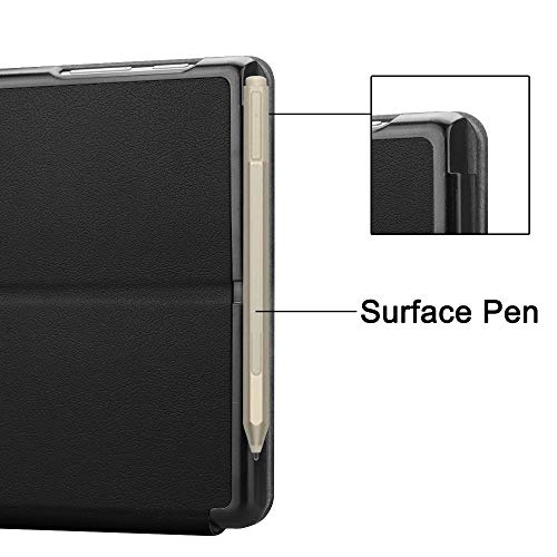 Étui pour Microsoft Surface Go, sacoche en cuir noir façon Custer - 5