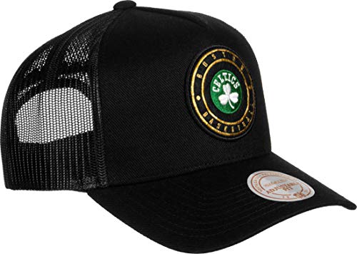 Mitchell & Ness Boston Celtics INTL631 Hickory Curved Trucker Black Snapback Cap One Size