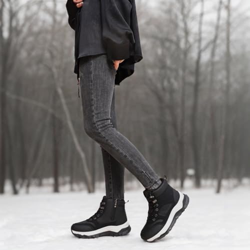 Ankle Boots Winter for Women Warm Keep and Waterproof Lace Up Velvet Zippered Comfortabel Sneaker Boots2