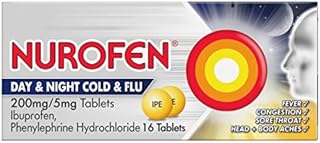 Nurofen Day and Night Cold and Flu Relief 200mg/5mg Tablets Ibuprofen, 16 Count ( Pack of 1)