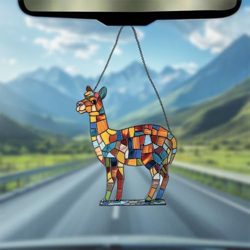 Image of Llama Acrylic Ornaments Suncatcher Women Men Gifts Christmas Decor