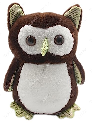 Image of Tickles Cute Owl Soft Stuffed Plush Toys for Kids Birthday Gift Size: 25 cm; Color: Dark Brown