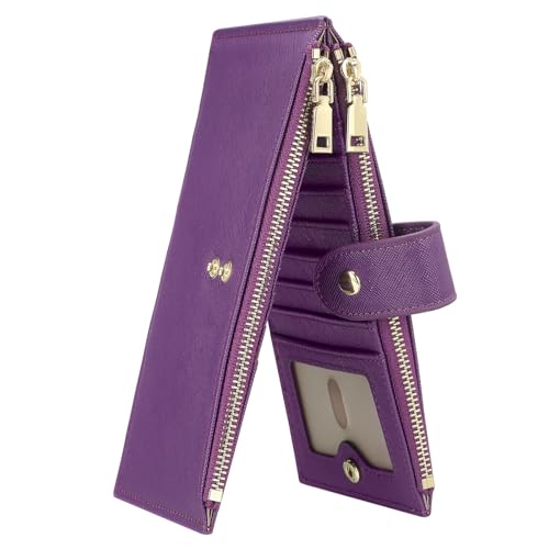 SUIKIHUM Credit Card Slim Wallet Minimalist Card Holder Dark Purple