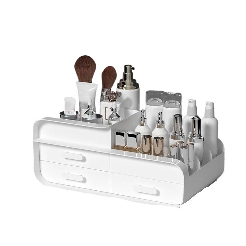 Organizer Trucchi Organizzatori for Cosmetici da scrivania, contenitori for riporre Trucchi, cassetti, contenitori for ordinare Articoli Vari Porta Trucchi(Ivory White-L)