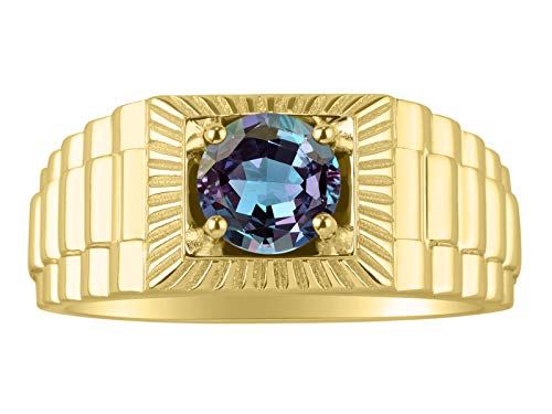 Alexandrite 7mm argent plaqué or pour éviter les bijoux ternes qui noircissent