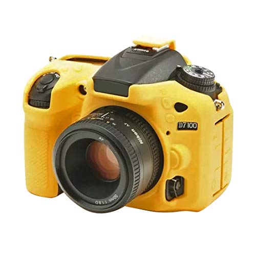MENGHONGLLI Caja Protectora de la cámara Funda Protectora de Silicona Suave for Nikon D7200 / D7100 (Color : Amarillo)