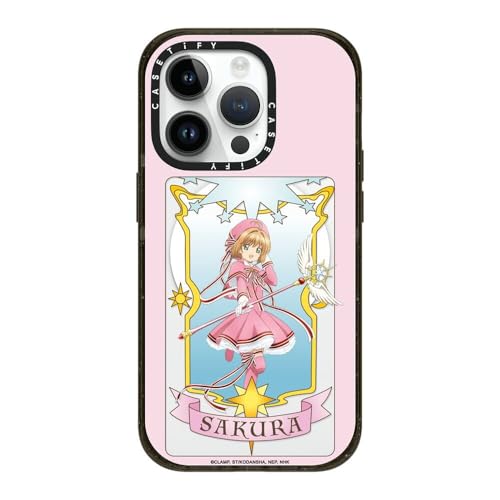 CASETiFY �C���p�N�g iPhone 14 Pro �P�[�X [MagSafe�Ή�/���^ �y��/�ϏՌ�/Cardcaptor Sakura Co-lab] - �N���A �u���b�N - Cardcaptor Sakura Clear Card Case