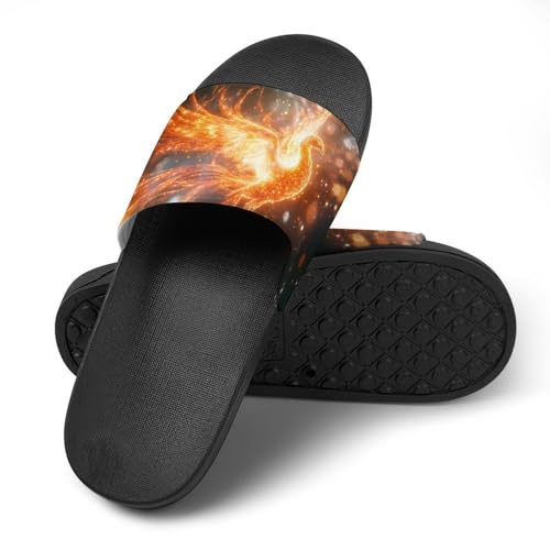 Light Swirling Phoenixes Shower Slippers for Women Men Casual Non-Slip Slide Sandals Beach Bathroom Shoes4