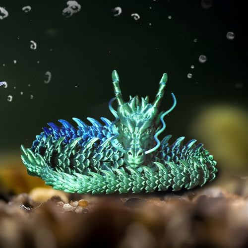 WUQIREN 2PCS 12 Inch 3D Printed Dragon Eggs, Articulated Dragon with Dragon Inside, Crystal Dragon Fidget Toy Adults Fidget Toys Mystery Dragon Egg for Autism, Home Office Decor Executive Desk Toy