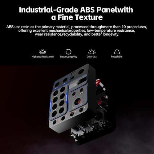 Cuifati Caja de Control Central Simulator Race, 19 Botones 30 Opciones Programables Puerto USB con Retroiluminación RGB, con Interruptor de Palanca para Arranque y Parada del Motor, - imagen 4