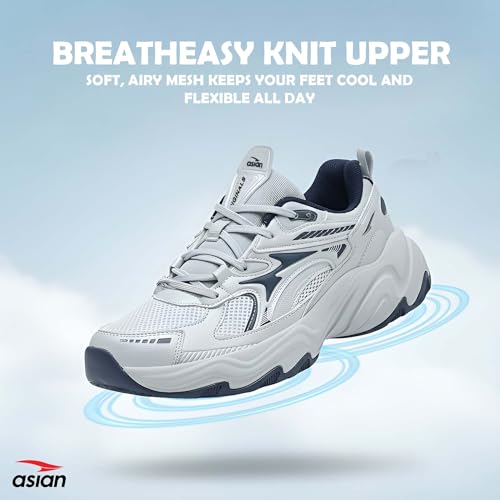 Image of ASIAN Dominator-04 Sneakers for Men | Chunky Stylish Shoes with Premium Comfort, High Grip, Memory Foam Sole & Trendy Design | Ideal, Gym & Travel