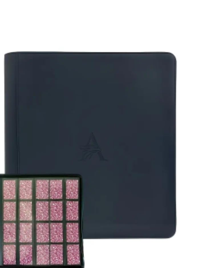 Álbum para Cartas Coleccionables, Capacidad 1280 Cartas, Color Gris, con Páginas Numeradas
