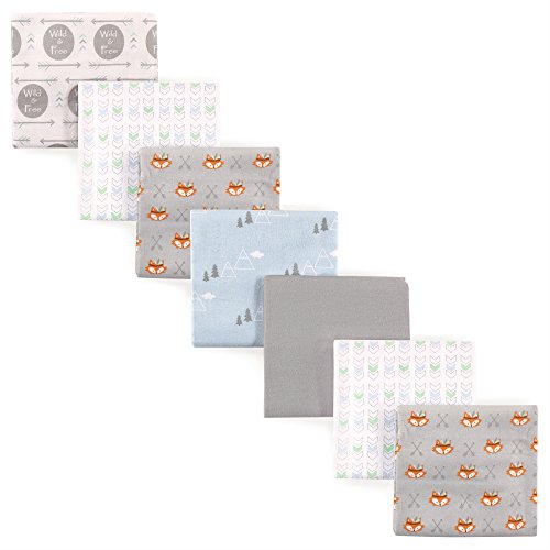 Image of Luvable Friends Unisex Baby Cotton Flannel Receiving Blankets, Wild & Free, One Size