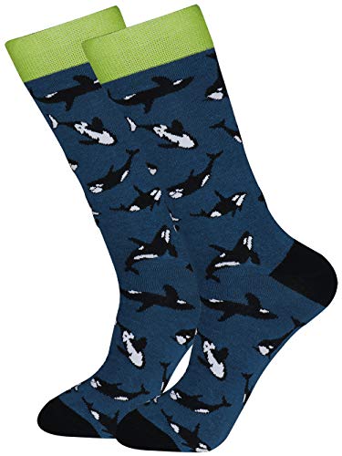 Xiaomaizi Men's Novelty Fun Crew Socks Crazy Animal Pattern Long Dress Socks For Men Size 7-13 #TOP5
