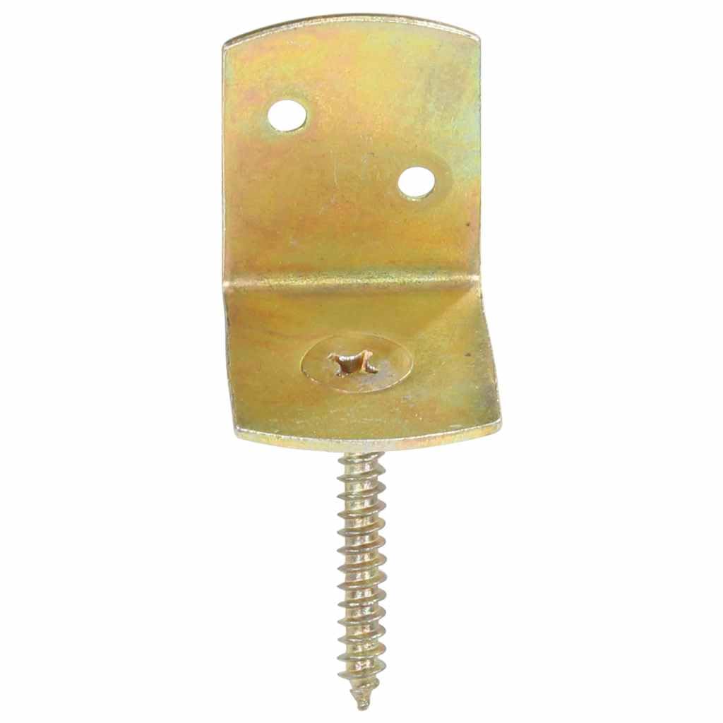 Flechtzaunhalter 24 Stk. L-Form für Gartenzaun, Zaunbeschläge aus verzinktem Metall, rostbeständig mit integrierter Schraube, 30 x 35 mm