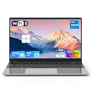 14 Inch Gaming Laptop, N5095 Laptop Computer(up to 2.9GHz), 8GB RAM 256GB SSD, FHD 1920 * 1080, 180 Angle Open, Windows 11 Pro, 2.4G+5G WiFi, BT 4.2, Mini HDMI
