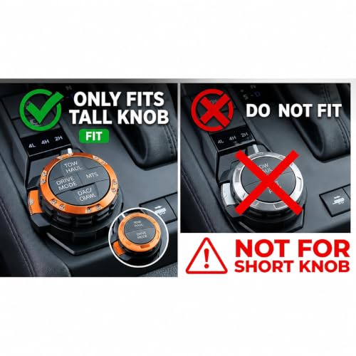 Image of for Toyota Tacoma 2024-2026 & 4Runner 2025-2026, 14-Inch Screen Aluminum Alloy Knob Cover Trim - Fits Push Start, AC, Volume & 4WD Gear Switch (Orange, 6-Piece Set)