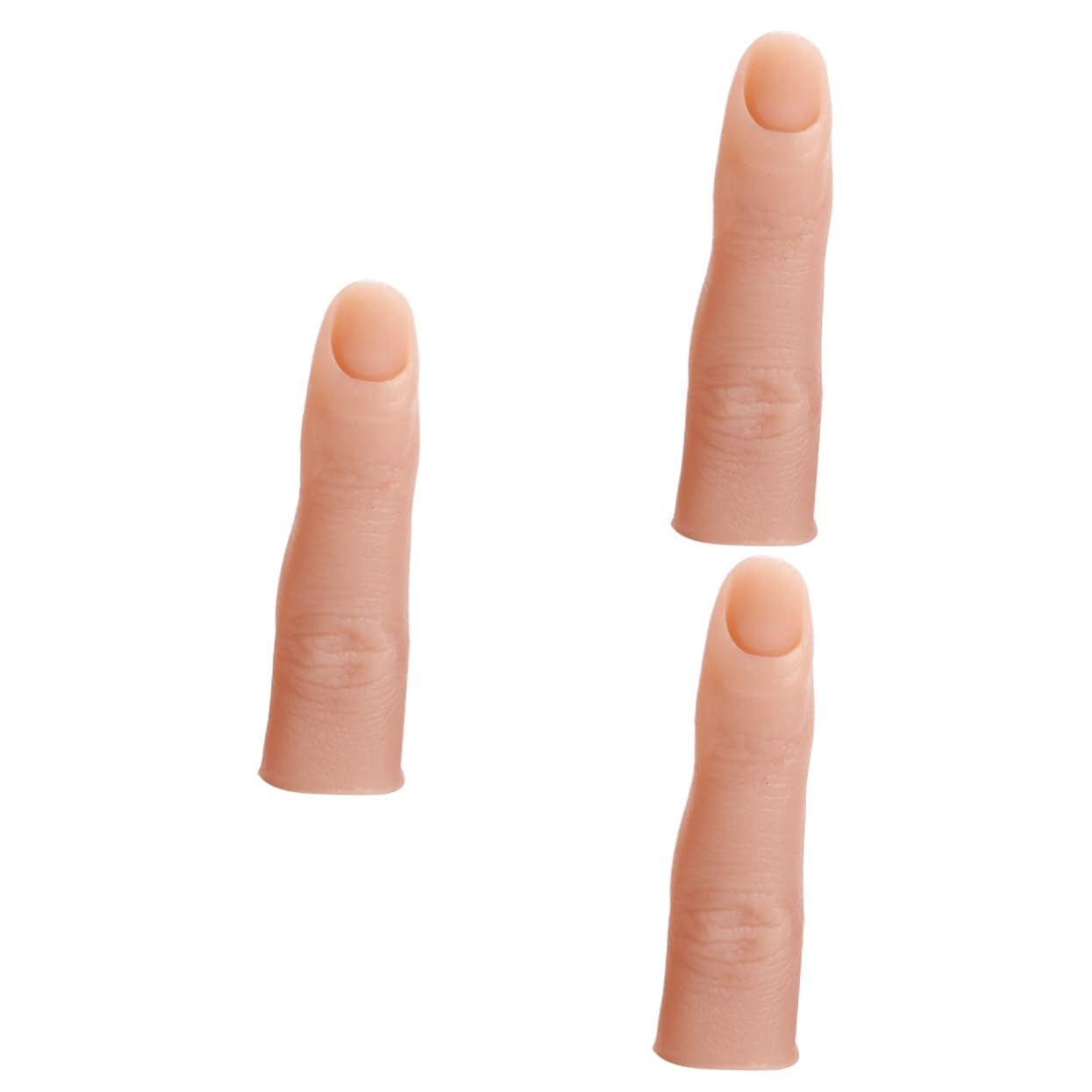 WOONEKY 3pcs Full Silicone Practice Hands Practice Fake Finger Nail Art Finger Models Nail Training Fingers Practice Fingers Training Finger Practice Model Artificial Finger